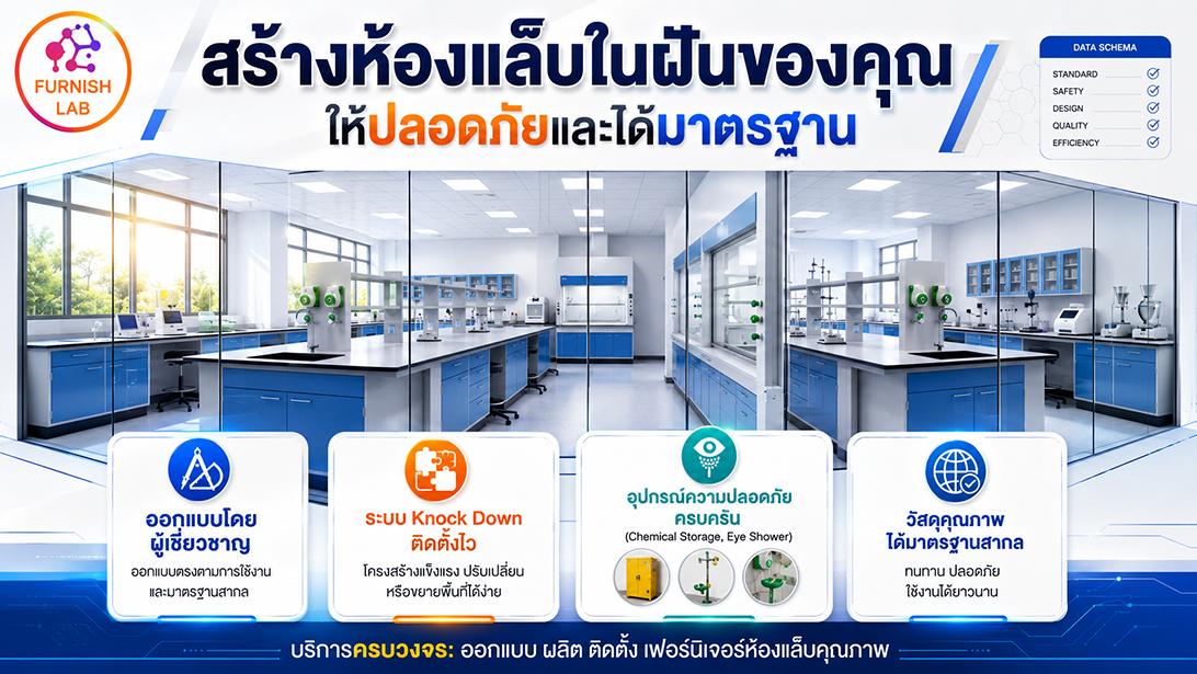 สินค้า ออกแบบครบวงจร มาตรฐานห้องปฏิบัติการ รับผลิตตามความต้องการเฟอร์นิเจอร์ห้องแล็บ จำหน่าย มาตรฐานISO